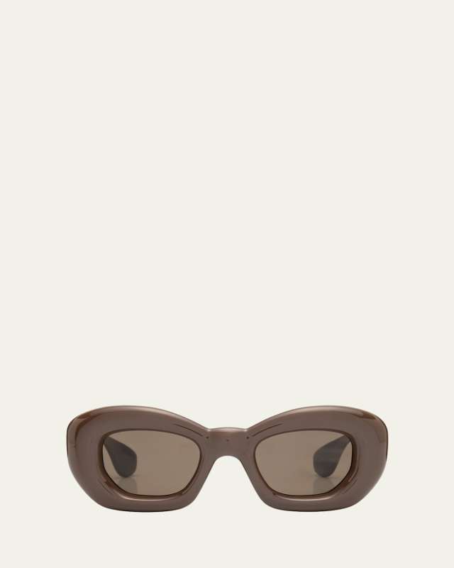Inflated Brown Acetate Butterfly Sunglasses